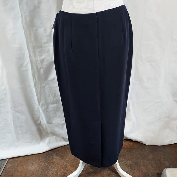 Style & Co Long Maxi Skirt Womens Size 12P Navy Blue Straight Zipper NWT - Picture 6 of 11